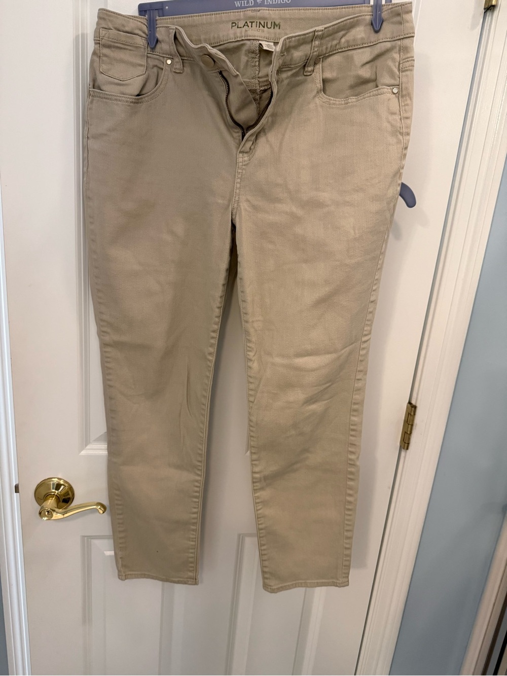 Chico's Slim Stretch Skinny Jeans in Beige-Taupe